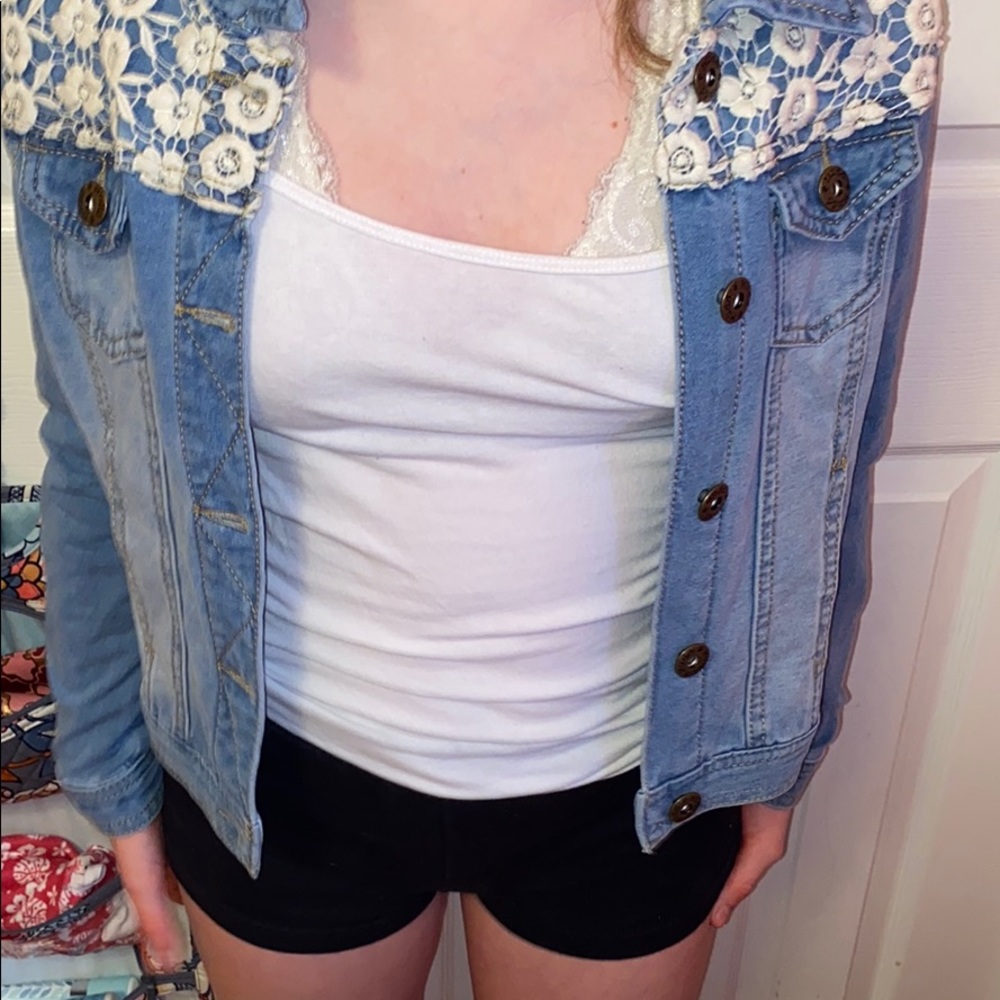 floral jean jacket